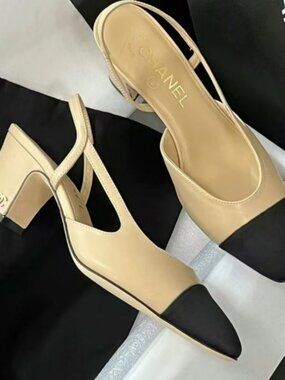 Chanel Two-Tone Slingback Pumps